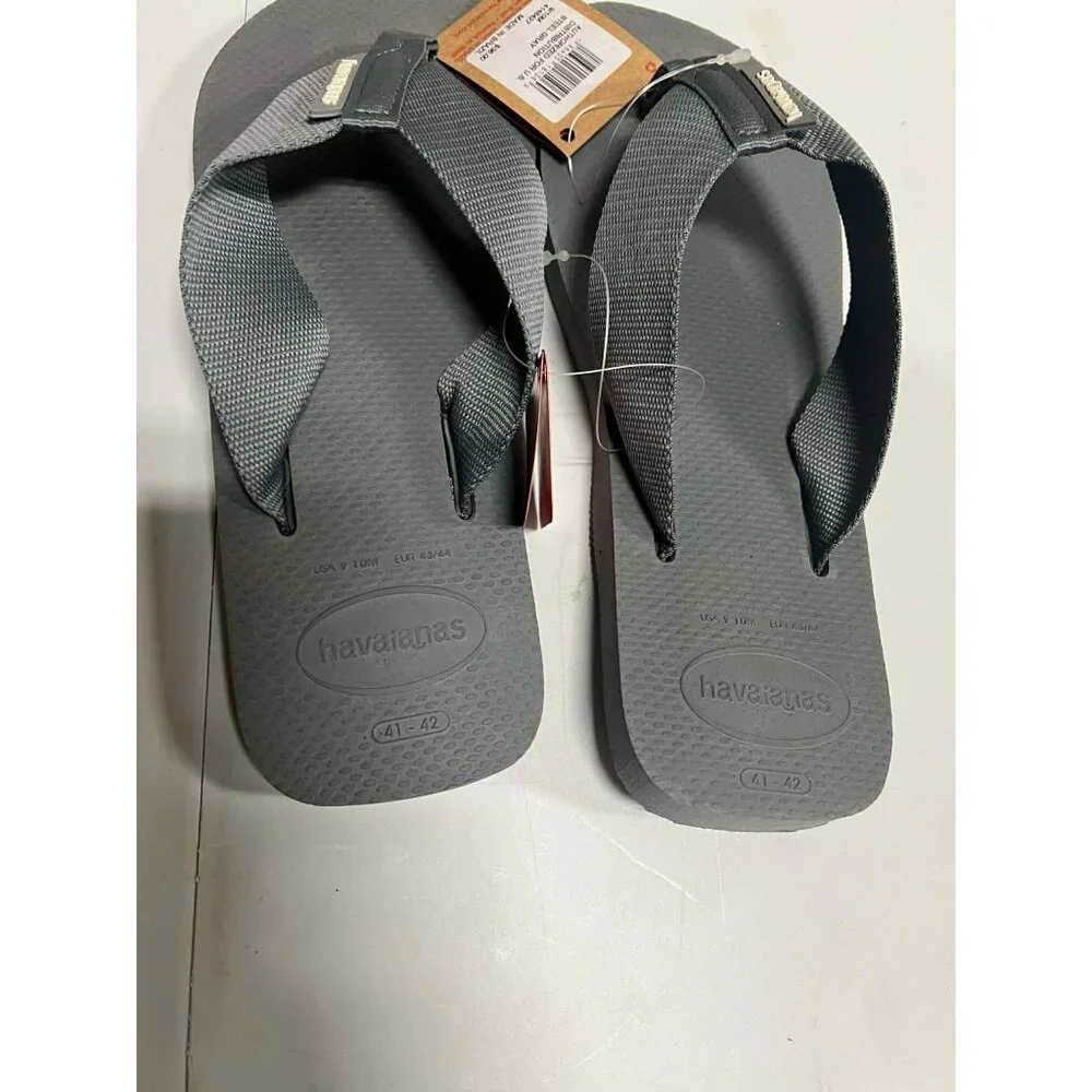 Havaianas Men's Unisex Urban Basic Flip Flops Steel Grey 10